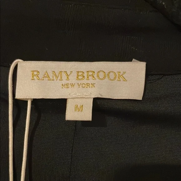 Ramy Brook Black Long Sleeve Dress with Leopard Accents - Picture 2 of 4